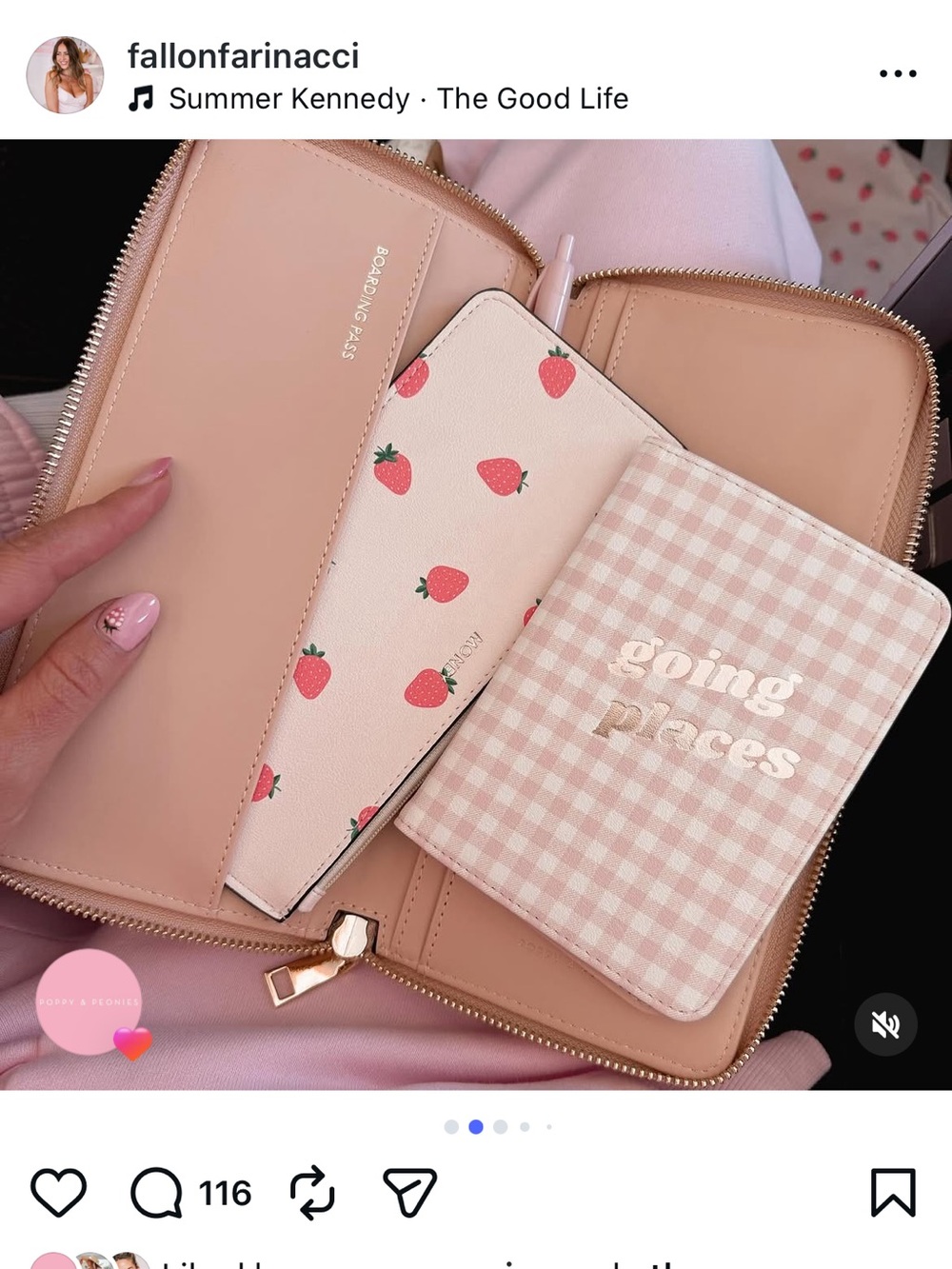 RARE Poppy & Peonies Wild Strawberry Wanderlust Wallet NWT 🍓 Collector’s Item